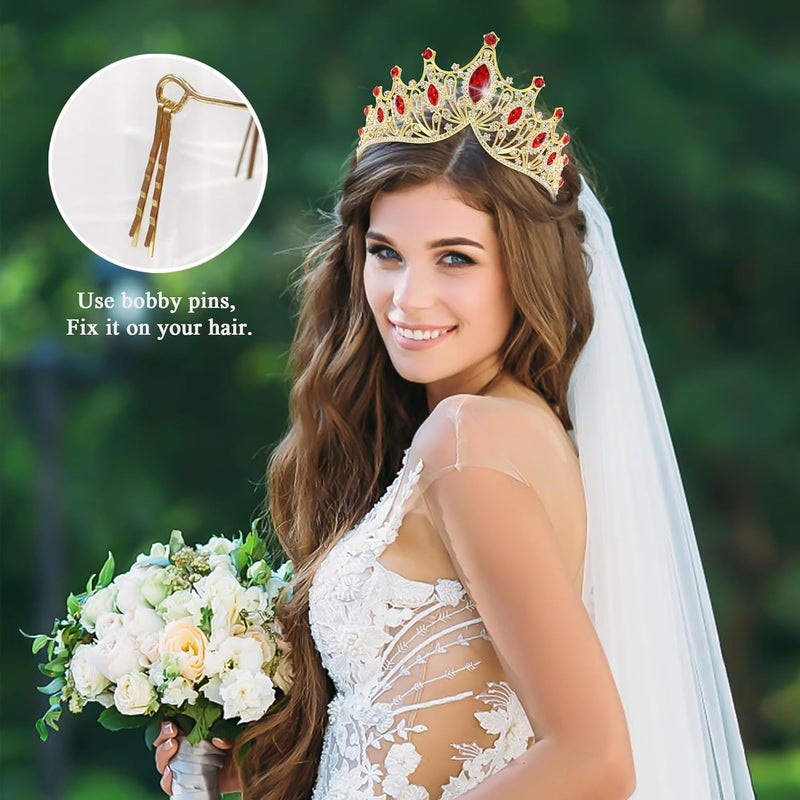 TAROSE Crowns for Women, Queen Crystal Gold Silver Tiaras with White Rhinestone and Combs, Goddess Crown for Wedding Bride Birthday Princess Bridal Shower Hair Accessories for Women - Image 3